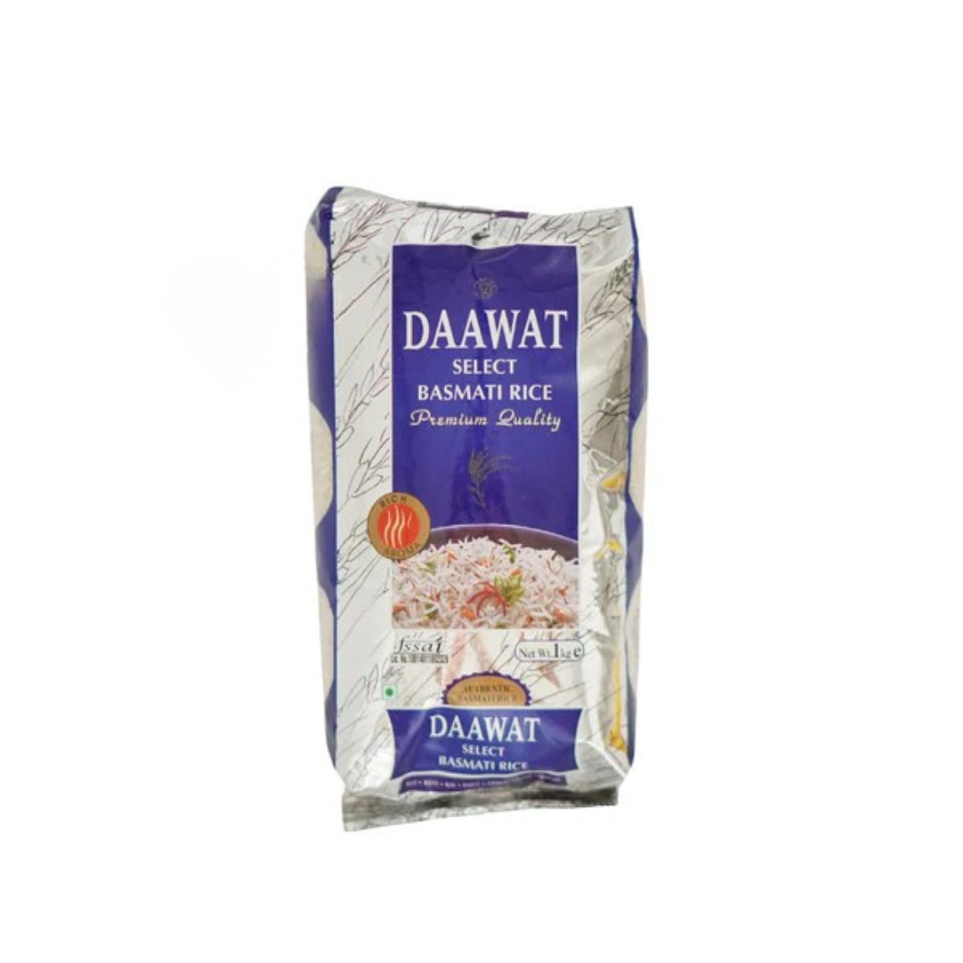 Daawat Rice In Store Display Daawat Select Basmati Rice 1 kg - Buy Online at Official Mustafa Centre ...
